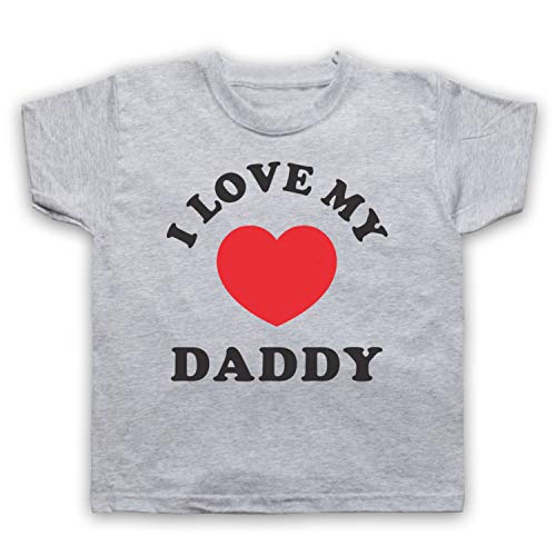 My Icon Art & Clothing I Love My Daddy Cute Baby Slogan Father Dad - Camiseta para niño gris 3-4 Años / Pecho 26