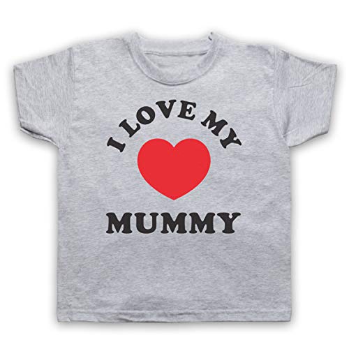 My Icon Art & Clothing I Love My Mummy Cute Baby Slogan Mother Mum - Camiseta para niño gris 3-4 Años / Pecho 26