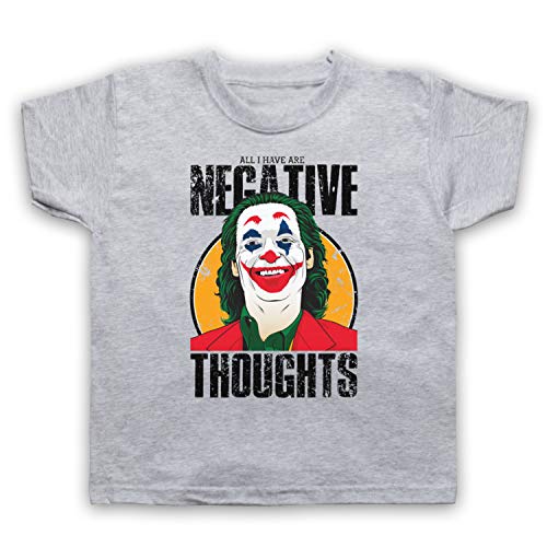 My Icon Art & Clothing Joke Arthur Fleck All I Have Are Negative Thoughts - Camiseta para niño Gris 3-4 Años/Pecho 26